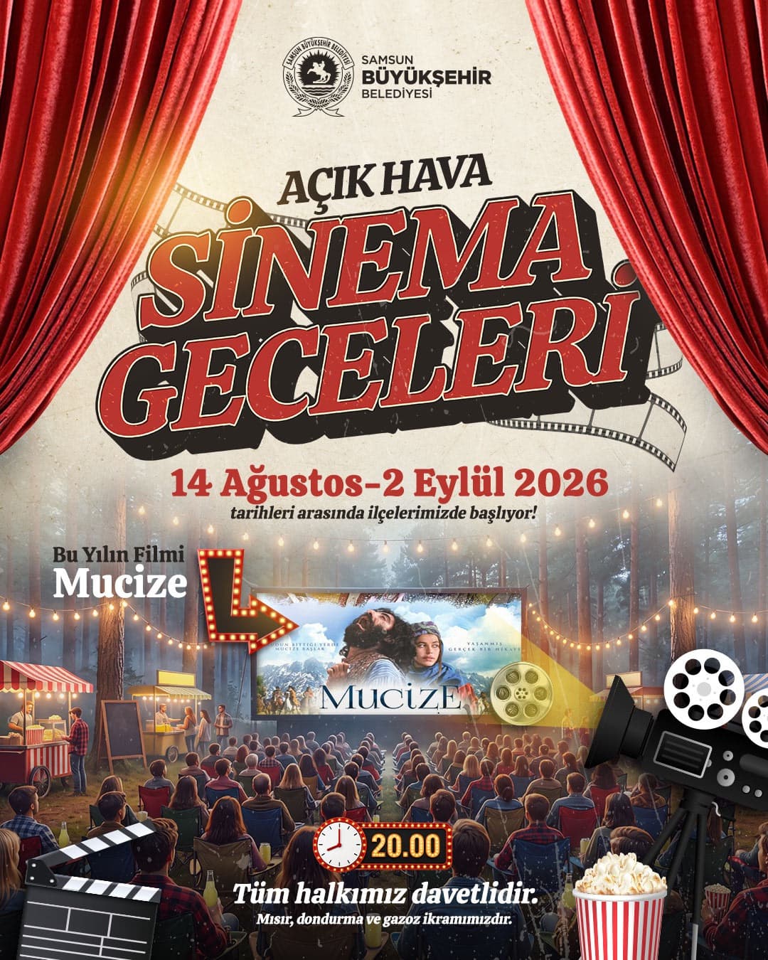 AÇIK HAVA SİNEMA GECELERİ 17 İLÇEDE SİNEMASEVERLERLE BULUŞUYOR