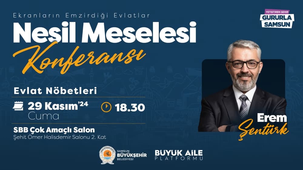 Gazeteci- Yazar Erem Şentürk konferans programıyla Samsun’da