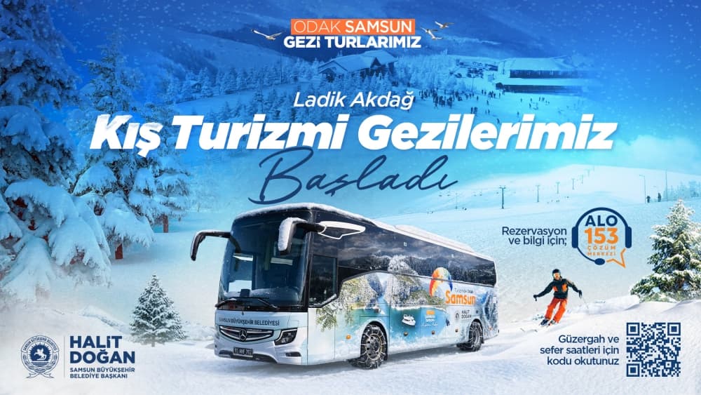 ODAK SAMSUN OTOBÜSLERİ İLE KIŞIN ROTA LADİK AKDAĞ