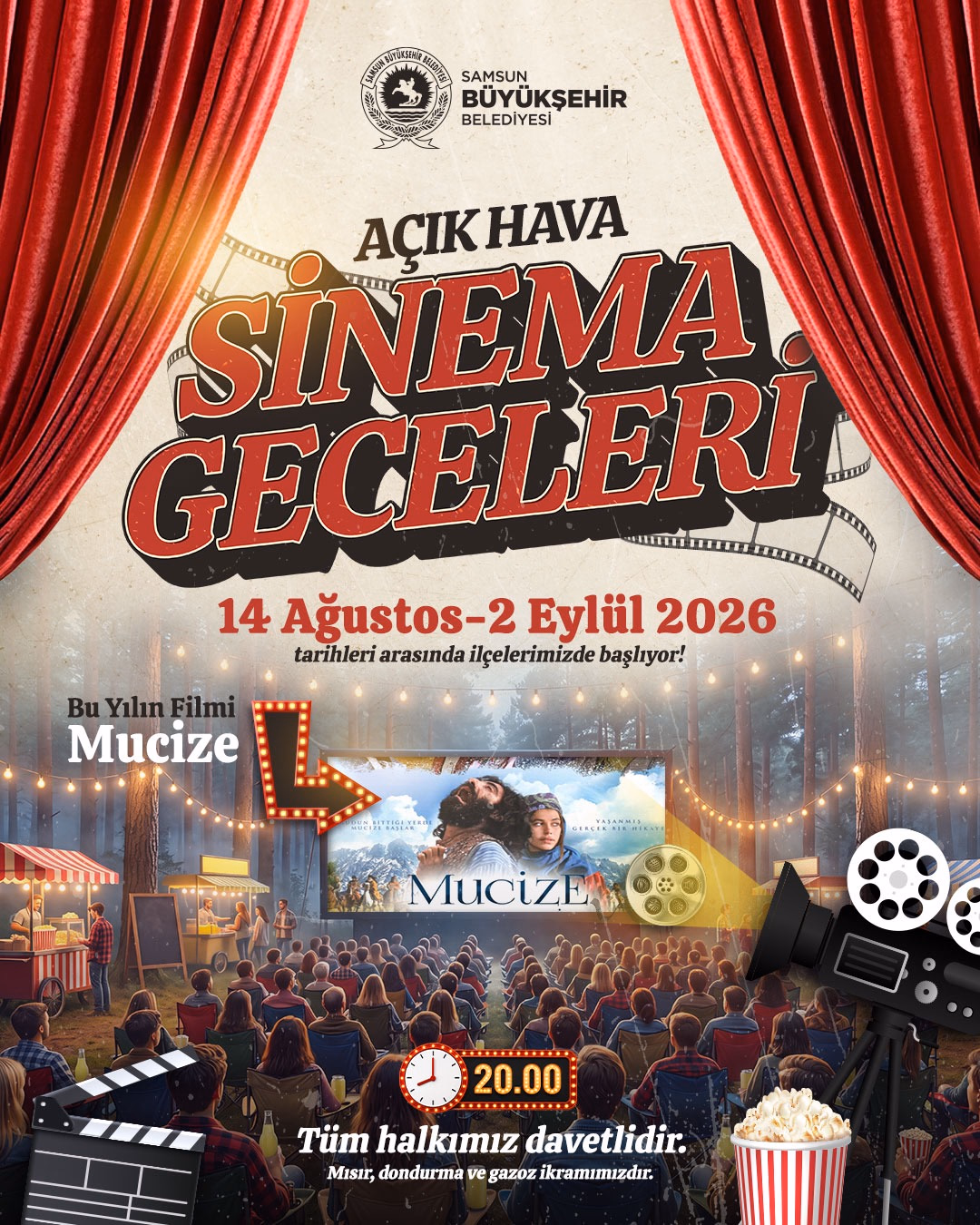 AÇIK HAVA SİNEMA GECELERİ 17 İLÇEDE SİNEMASEVERLERLE BULUŞUYOR