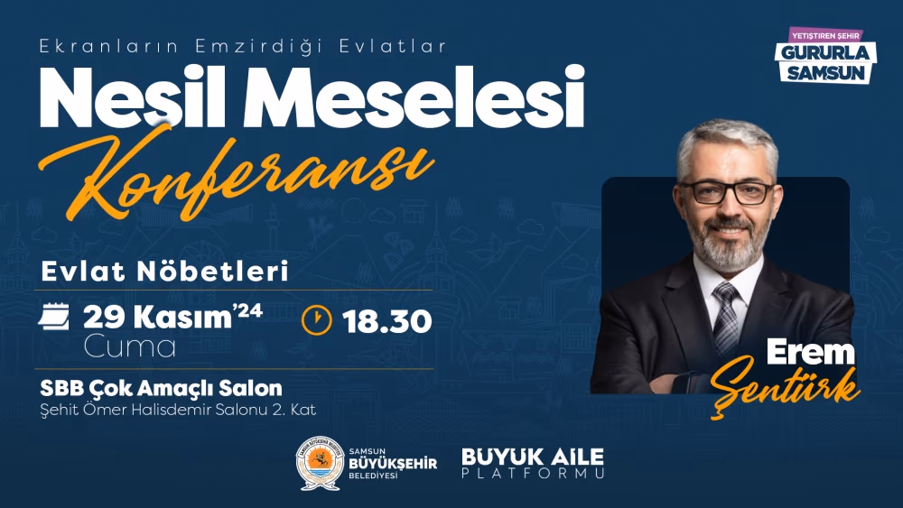 Gazeteci- Yazar Erem Şentürk konferans programıyla Samsun’da